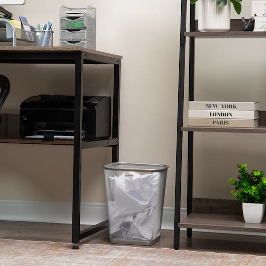Mind Reader 2 Piece Square Metal Mesh Waste Basket Set